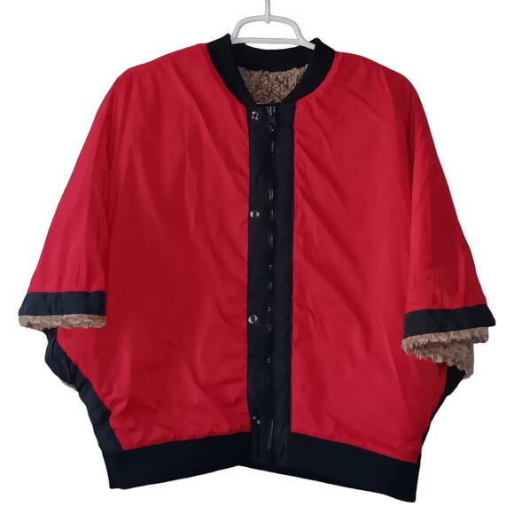 Anthropologie Hei Hei Reversible Sherpa Poncho Women's Size Medium - Picture 3 of 4